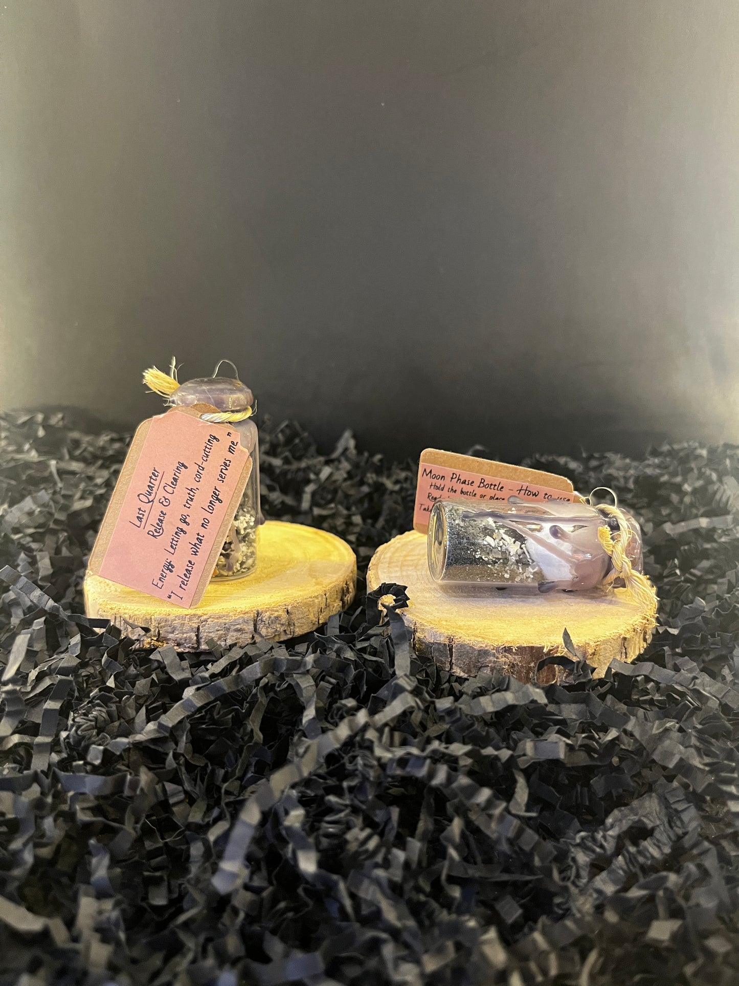Last Quarter moon phase bottle ~ “Letting go & Transformation”