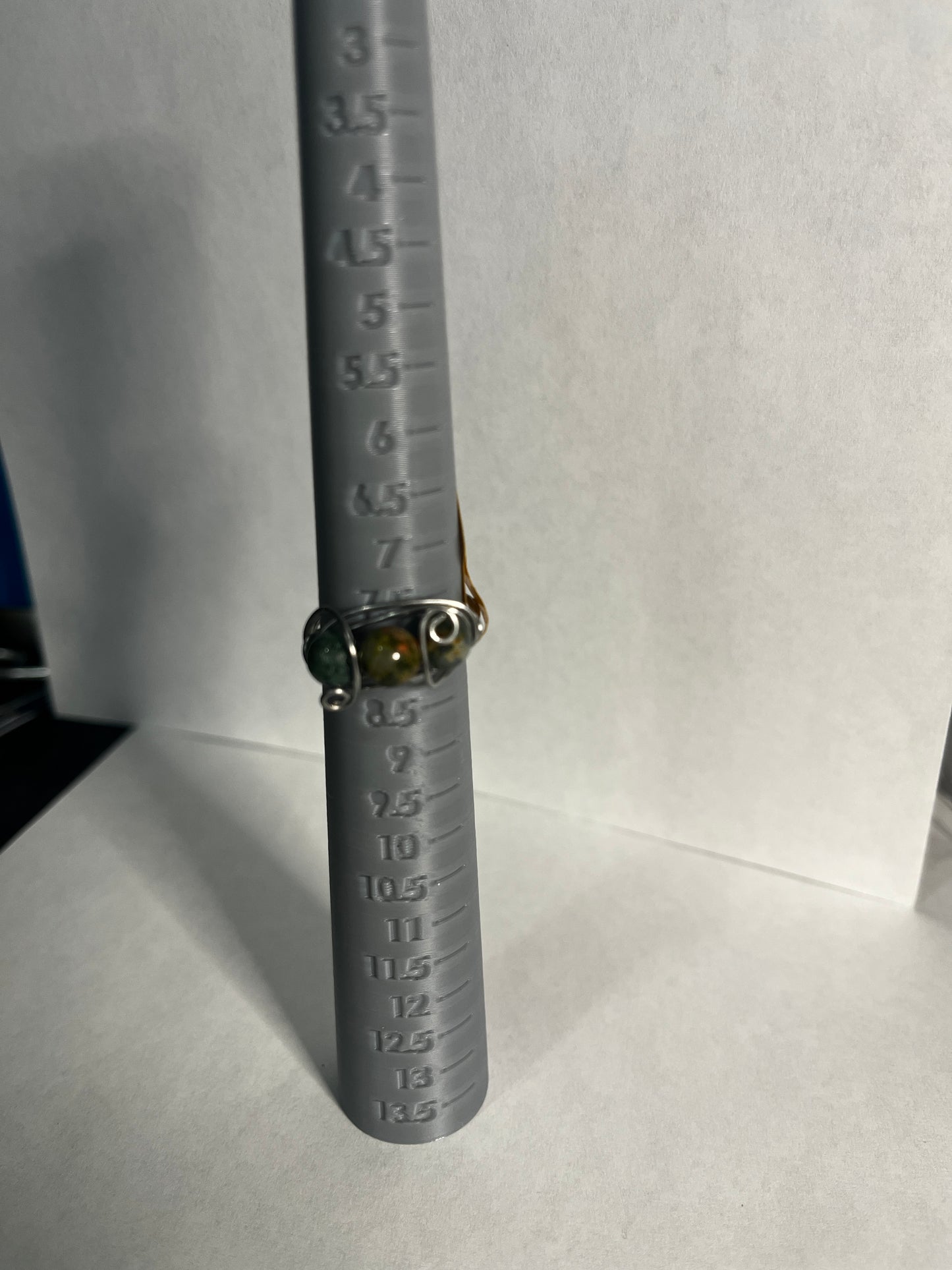 Unakite & Indian agate ring sz7