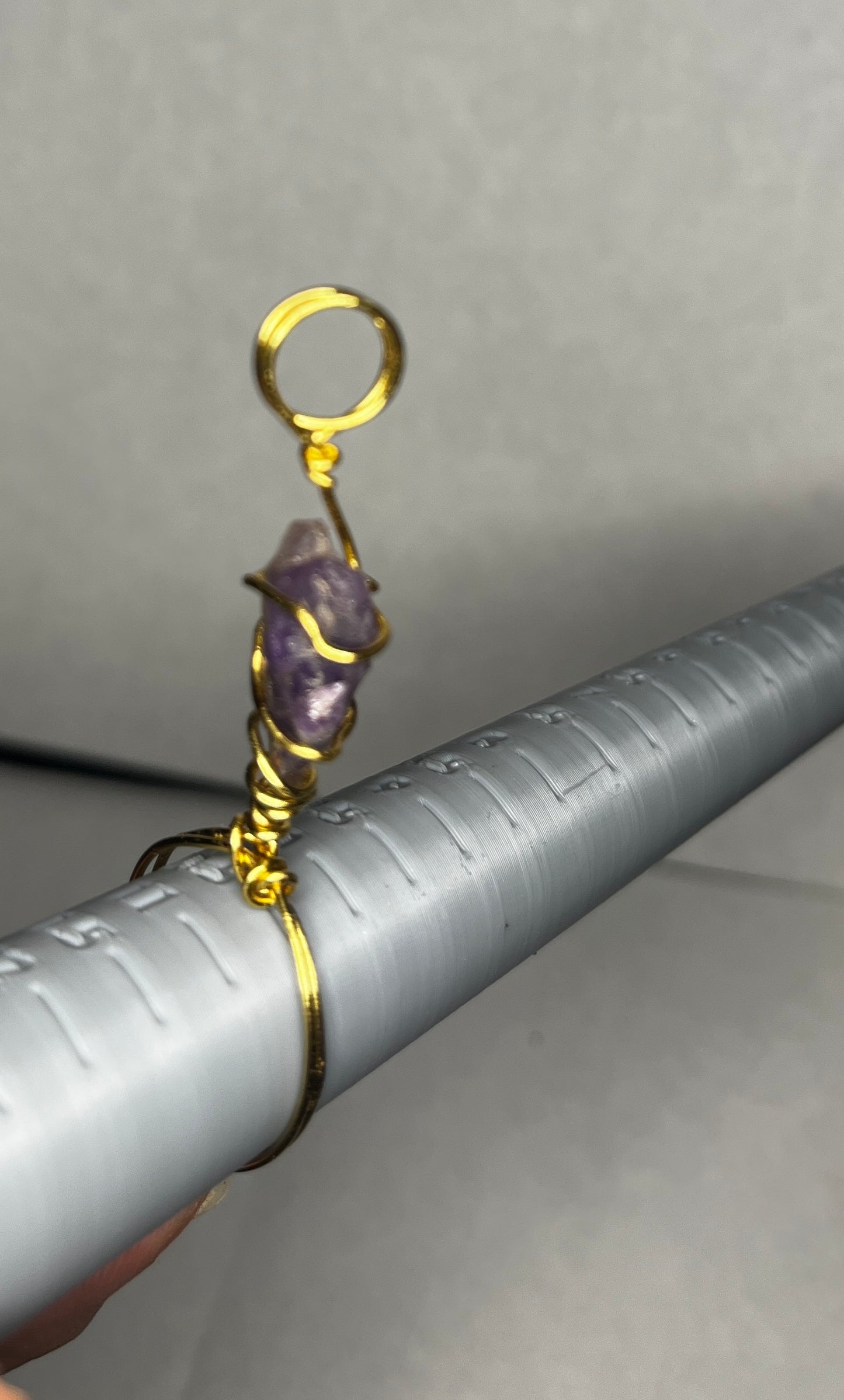 Amethyst Blunt & Joint Holder Ring (fits size 10)