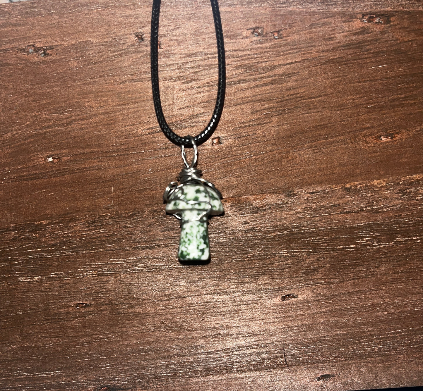 Moss Agate Mushroom pendant