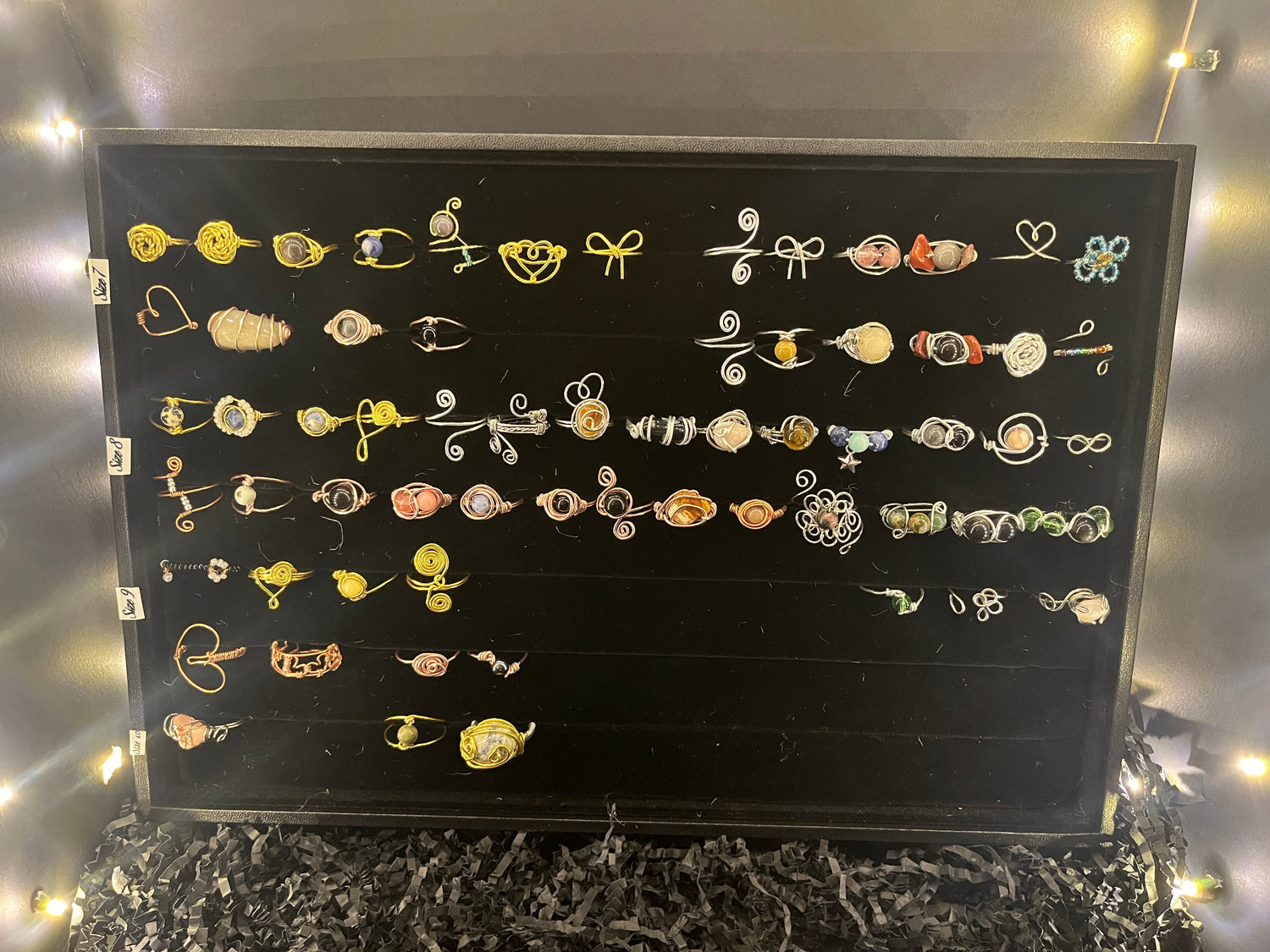Wire wrapped ring collection