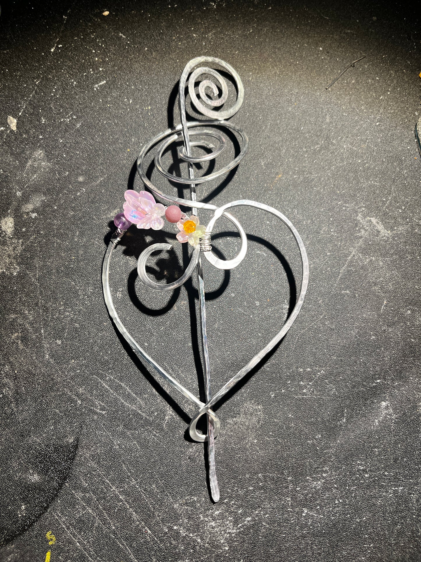 Ethereal Bloom Heart Hair Pin
