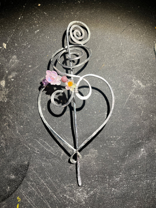 Ethereal Bloom Heart Hair Pin
