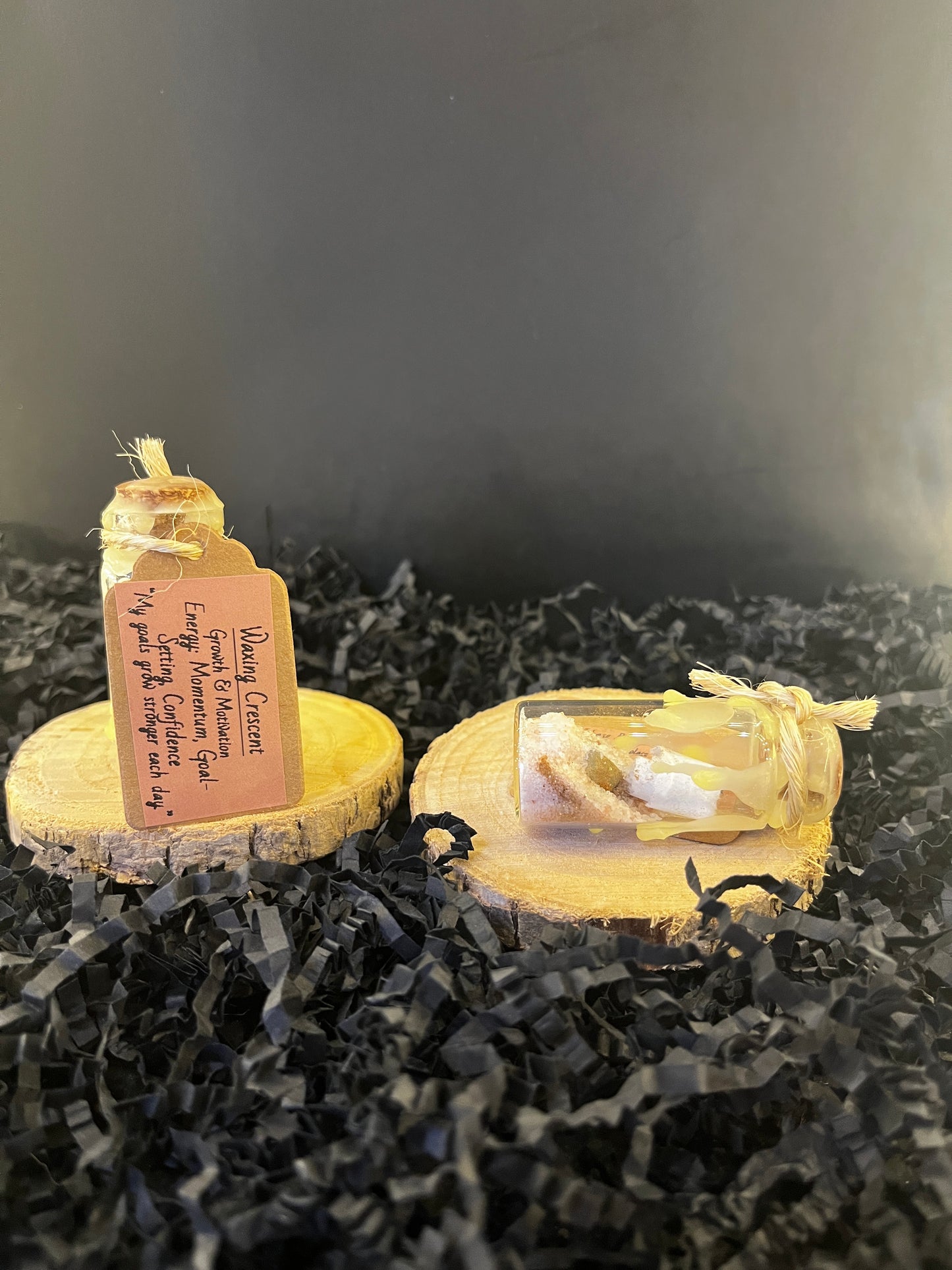 Waxing Crescent moon phase bottle ~ “Growth & Potential”