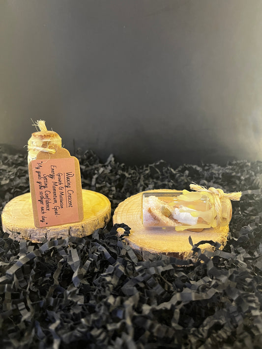 Waxing Crescent moon phase bottle ~ “Growth & Potential”
