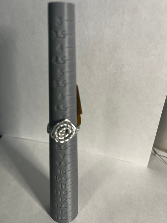 Silver rose ring sz7
