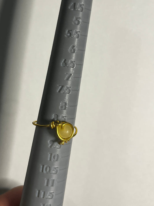 Yellow Jade Ring sz9