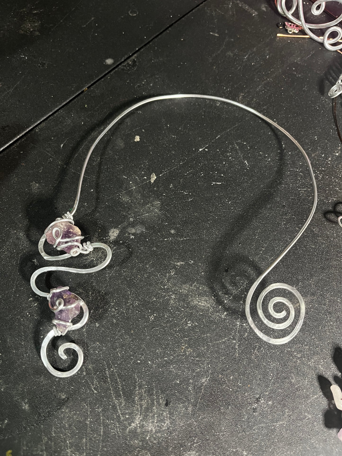 Spirit bound amethyst neck cuff