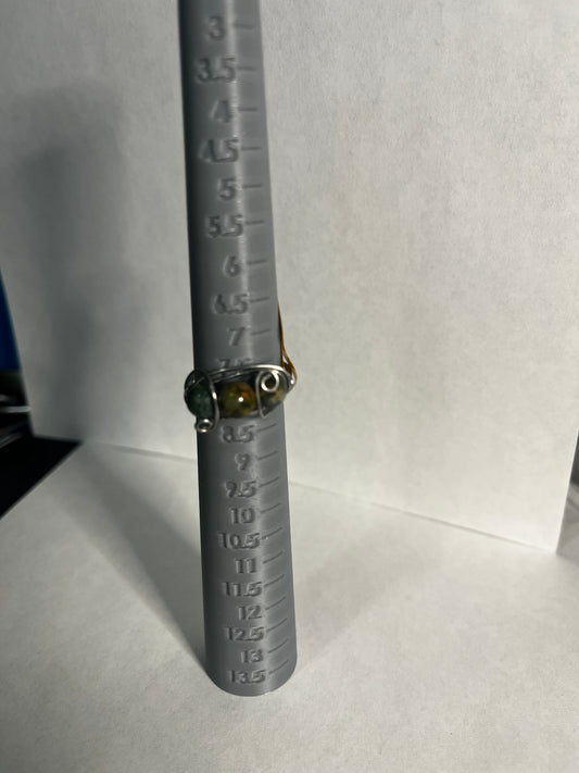 Unakite & Indian agate ring sz7