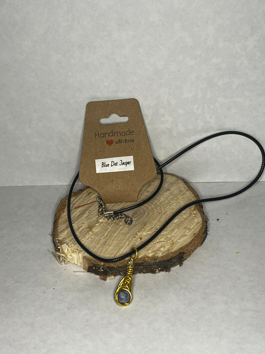 💙 Blue Dot Jasper Pendant Necklace