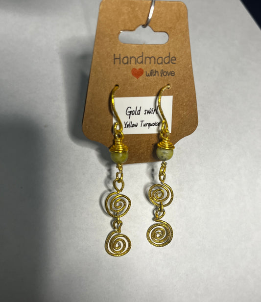 Golden Solar Swirl Earrings