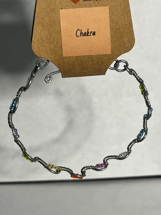 Silver Chakra Bracelet (Fits 6.25–7.25”)