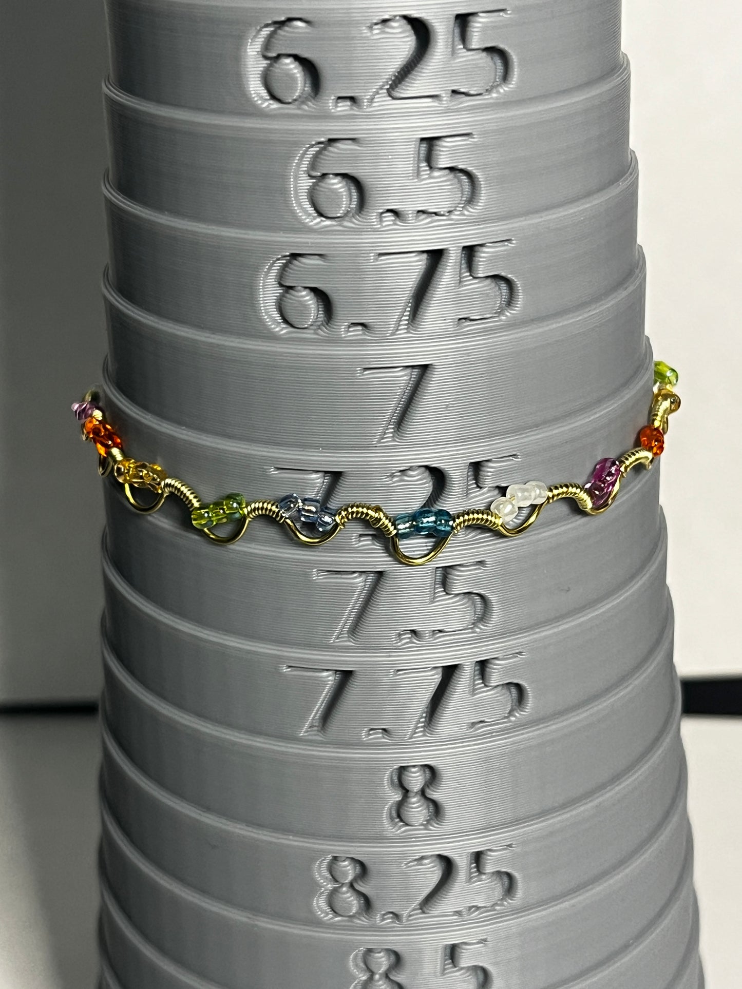 Gold Chakra Bracelet (Sz 7.25)
