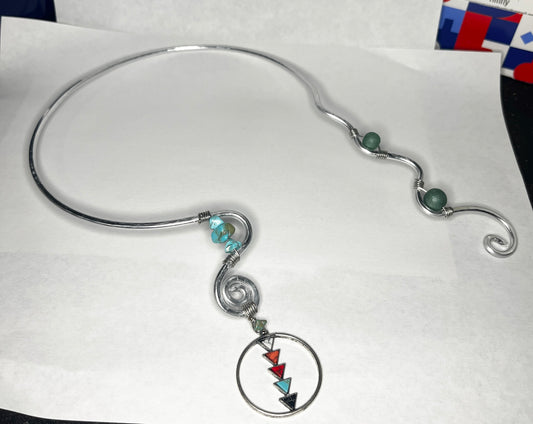 Earth Spirit Wire Cuff Necklace