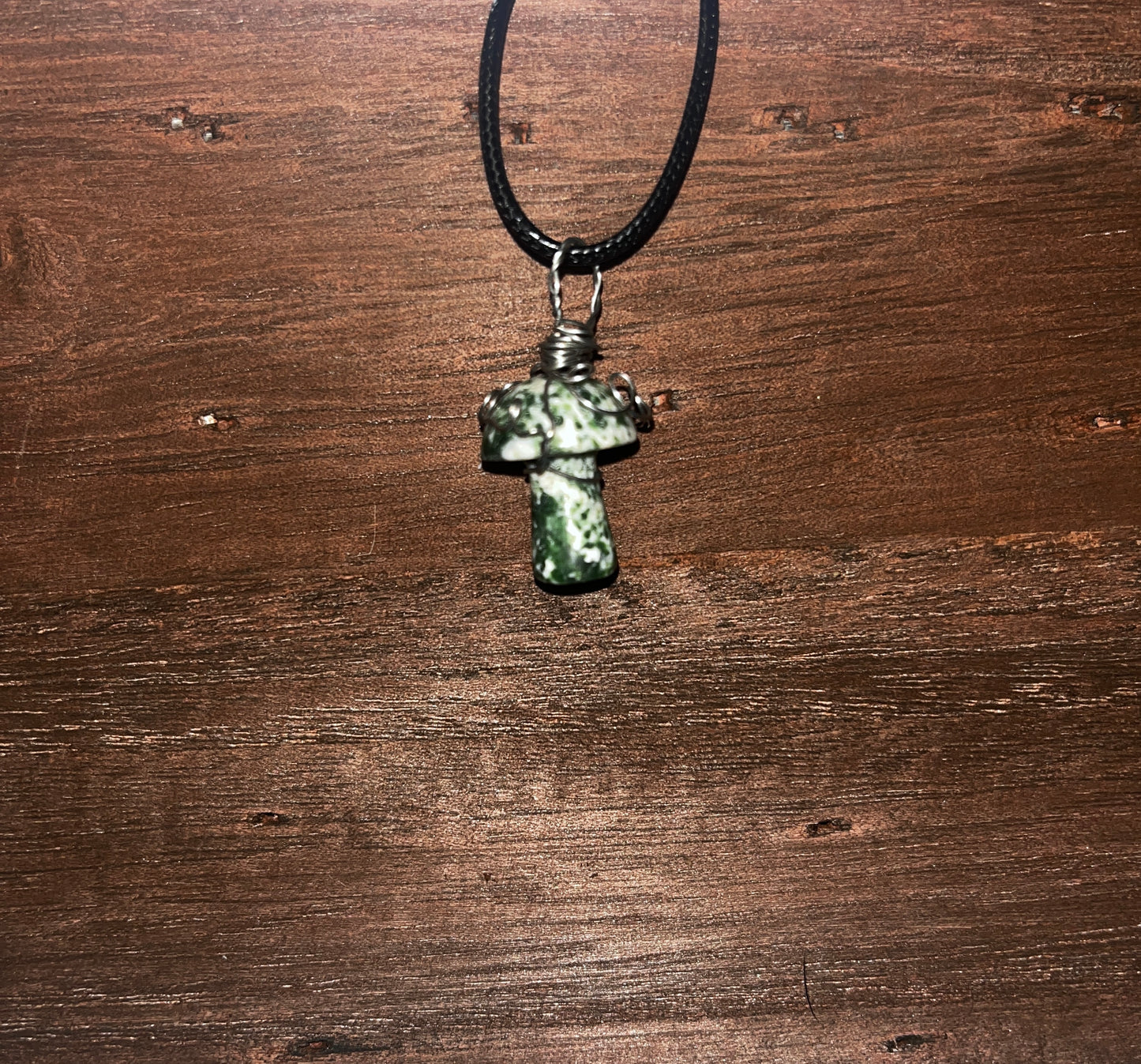 Moss Agate Mushroom pendant
