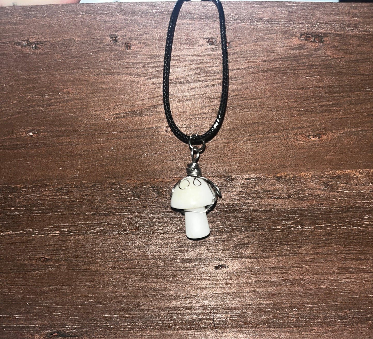Milky Quartz Mushroom pendant