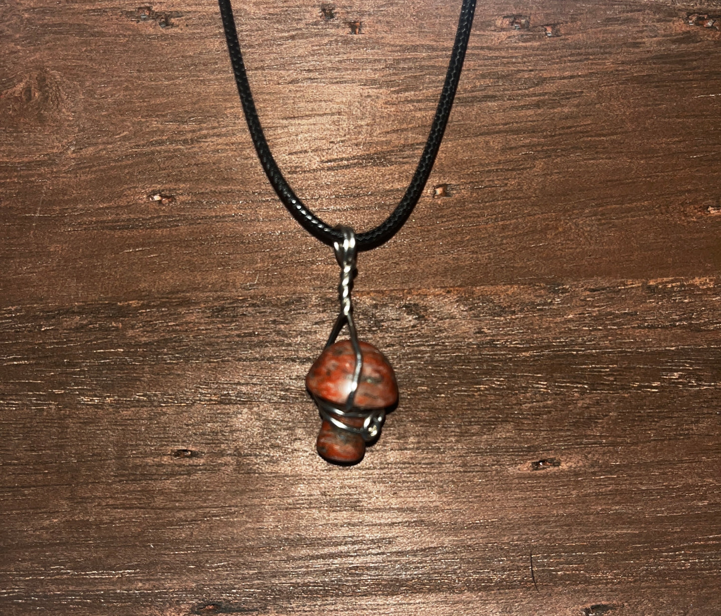 Red Brecciated Jasper Mushroom pendant