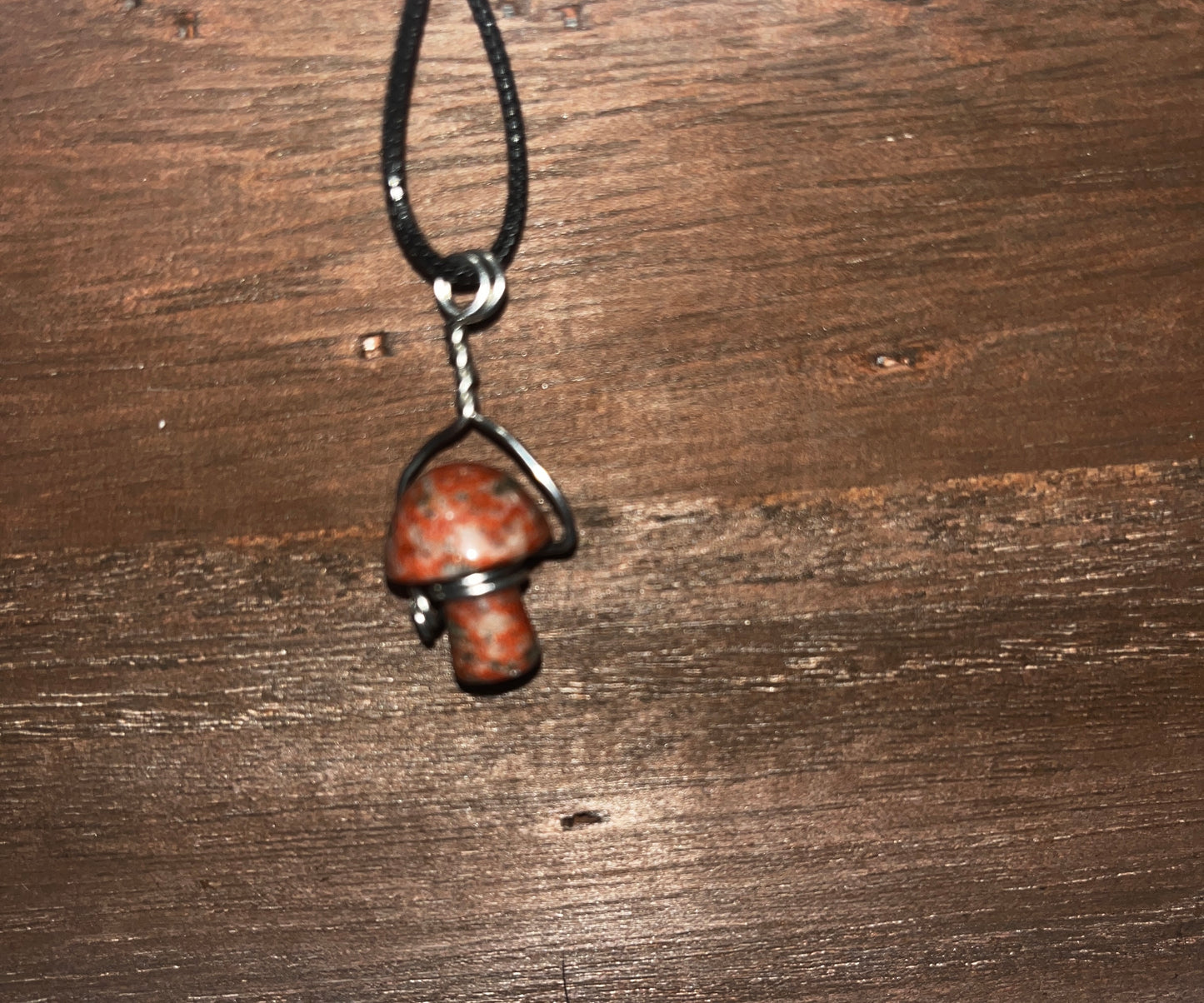 Red Brecciated Jasper Mushroom pendant