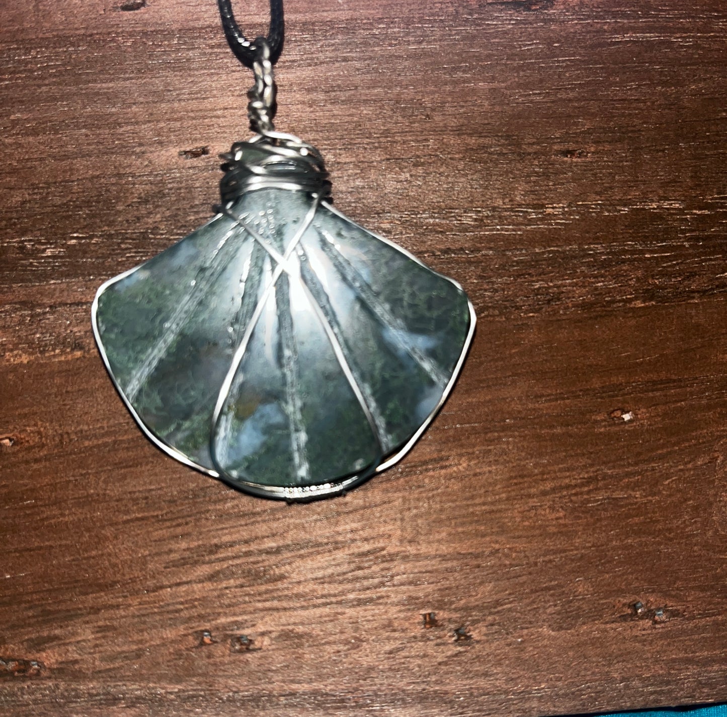 Moss Agate Shell pendant