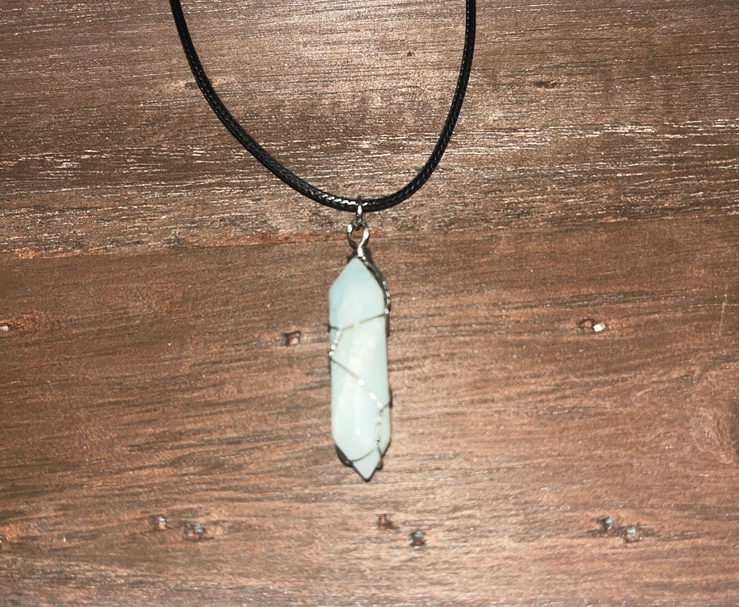 Amazonite double point pendant
