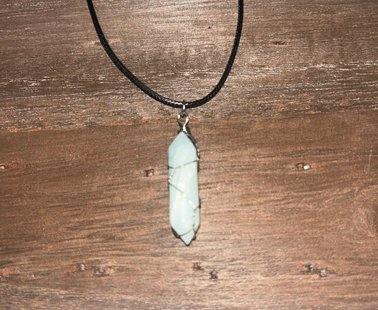 Amazonite double point pendant