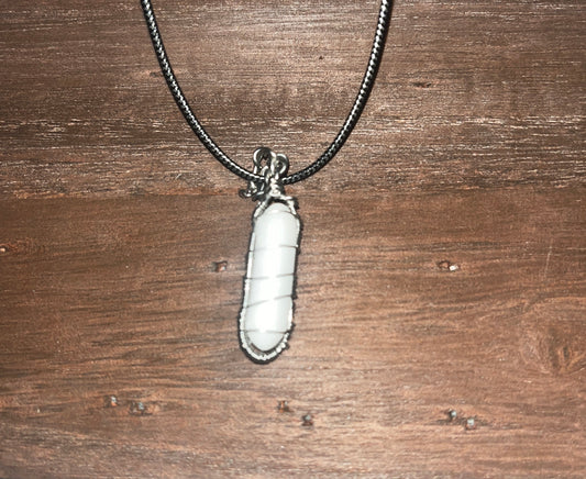 Milky Quartz double point pendant